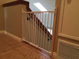 Closed Custom Top Of Stairs Safety Gate in Carlsbad CA
