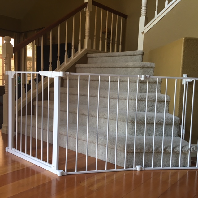 Custom bottom of stairs baby safety gate